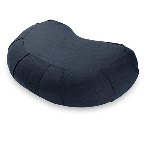 Node Fitness Organic Cotton 17″ Crescent Meditation Cushion – Blue