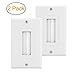 2-Pack Single Brush Wall Plate White Wall Mount Panel Cable Pass Through Insert for Wires,Speaker Wires,Cable Wall Plate for Coaxial Cables, HDTV HDMI Home Theater Systems
