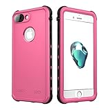 iPhone 7 Plus Case, iThrough Waterproof Underwater Case for 7 Plus/5.5 Inch, Dustproof, Snow Proof, Shockproof, Heavy Duty Protective Slim Carrying Case Cover Protector for iPhone 7 Plus (Pink)