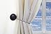 MagnaClips Set of 2 Magnetic Curtain Tiebacks or Holdbacks Wood Buckle Curtain Clips, Leno (Chocolate)