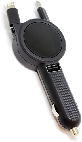 Amazon Iqos対応 Pm Tc01 ツインカーチャージャー 同時充電 車用充電器 Lightning Microusb 両面ケーブル リールケーブル シガーソケット 12v 24v Peermobile シガーソケット充電器 車 バイク