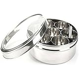 King International Stainless Steel Indian Spice Box, Indian See Through Masala Dabba, Masala Box,Steel Masala Dabba, Indian S