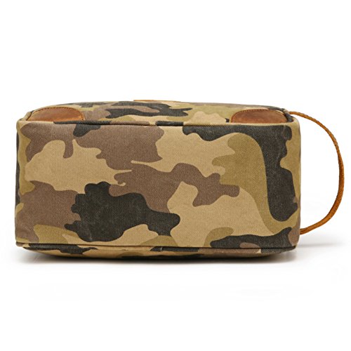Kemy's Camo Toiletry Bag Mens Bathroom Tolietree Travel Bag Grooming Shaving Bags for Men Dopp Dob Dobb Kits Vintage Leather Toilet Hygiene Bag Double Compartment Traveling Easter Gifts, Camouflage
