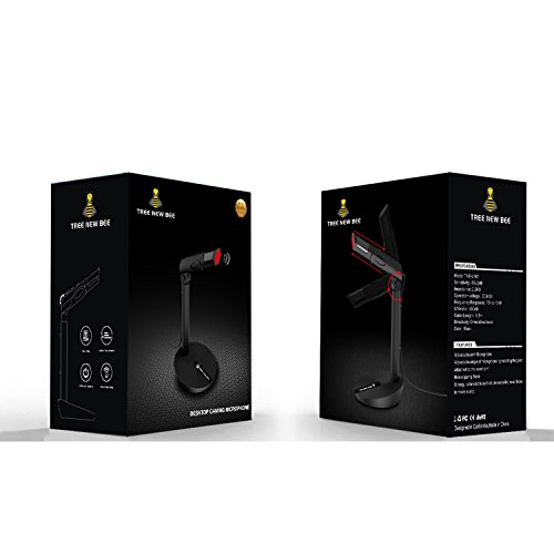 Tree New Bee TNB-MIC01 USB Plug and Play Studio Adjustable Desktop/Laptop Microphone, Black