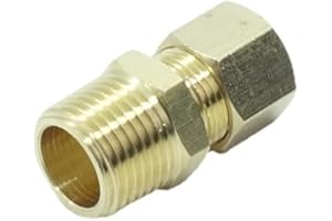 CDQBWKJGFJ 3 Pcs Brass Tube Fitting 3/8" Tube OD Compression x 3/8" NPT Male Pipe Connector