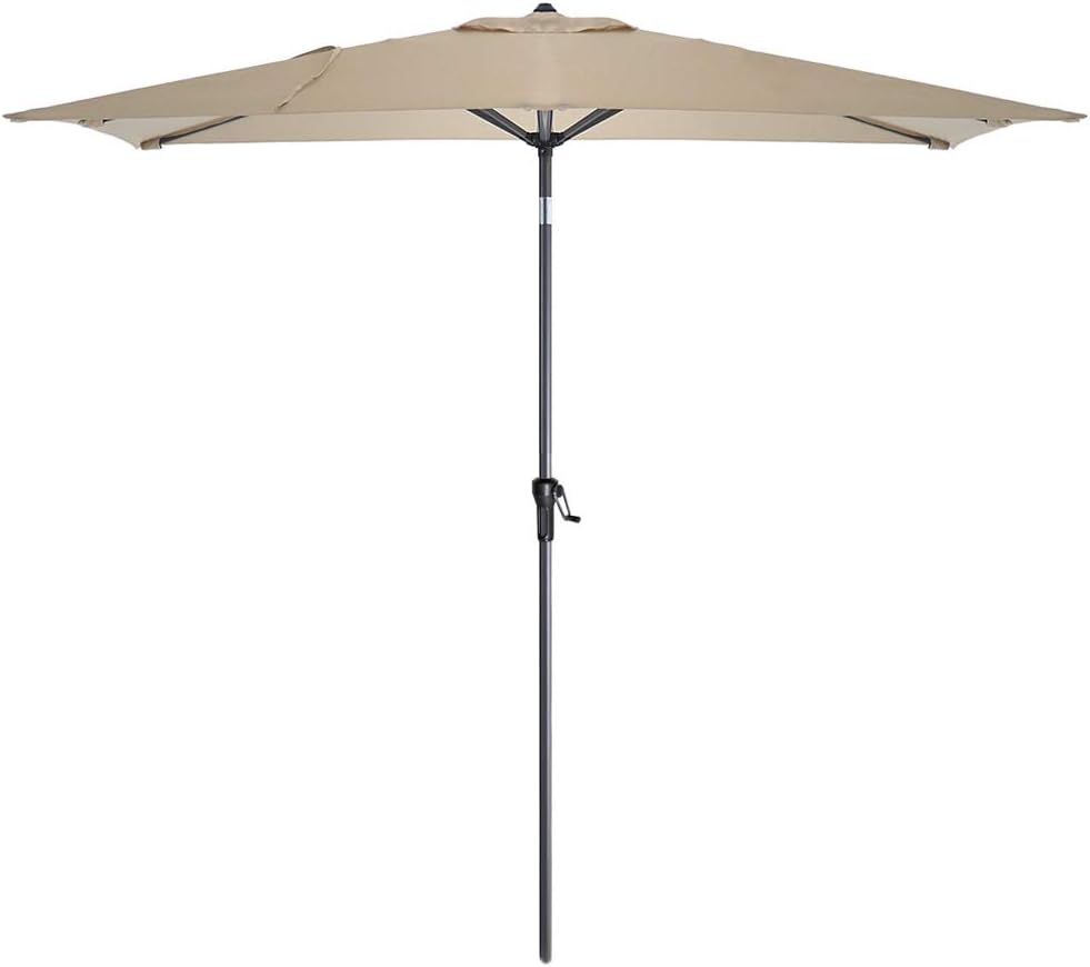Amazon Com Crestlive Products 9 X 5 Ft Patio Outdoor Umbrella Aluminum Market Table Umbrella Rectangular Tilting Parasol 500h Fade Resistant And Waterproof For Pool Garden Backyard Tan Garden Outdoor
