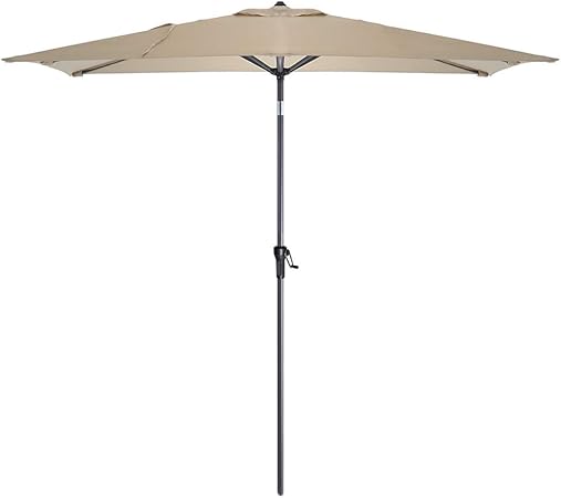Amazon Com Crestlive Products 9 X 5 Ft Patio Outdoor Umbrella Aluminum Market Table Umbrella Rectangular Tilting Parasol 500h Fade Resistant And Waterproof For Pool Garden Backyard Tan Garden Outdoor