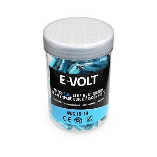 image for E-VOLT Female Spade Crimp Connector– 80 PC Quick Disconnect Waterpro