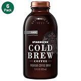 Starbucks Cold Brew Coffee, Black Unsweetened, 11 oz Glass Bottles, 6 Count