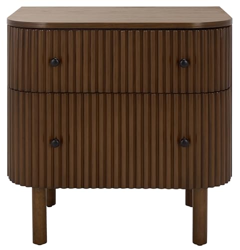 SAFAVIEH Home Collection - Himanshu 2-Drawer Nightstand Table, Medium Oak Moder…
