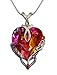 William Wang Designs Big Heart Swarovski Crystal Pendant Necklace- Radiant 1/4 Ounce Genuine Swarovski Crystal Stone- Sparkling Look- Made in USA.