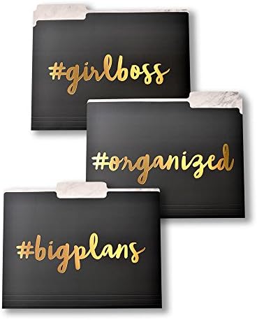 #Hashtag &amp; Marble File Folders With Gold Foil