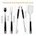 GDEALER BBQ Grill Tools Set 4 Pieces Barbecue Tool Set Grill Accessories with Spatula Tongs Fork and Silicone Basting Brush, Heavy Duty Professional Grade Stainless Steel