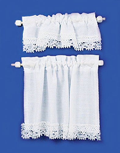 Dollhouse Miniature Cottage Curtains in White by Barbara O039;Brien
