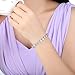 Bamoer Mother's Day Gift Luxury Ros(White) Gold Plated Bracelet with Sparkling White Cubic Zirconia Stones for Women