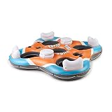 Bestway CoolerZ Rapid Rider Quad Inflatable Raft | Pool Float Includes 4 Cupholders, 2 Built-In Coolers, 2 Storage Buckets | Lounge Seatsup To 4 People | Great For Adults & Kids