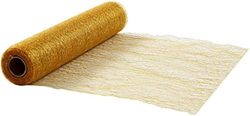 Happy Moments Netted Fabric Table Runner, W: 30 cm, Gold, net, 10m