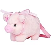Ximimark 1 pcs Cute Plush Pig Crossbody Bag, Pink Kawaii Doll Shoulder Bag, Sweet Handbag Purse