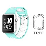 Band for Apple Watch 42mm, Alritz Silicone Sport Straps Replacement Wristband Bracelet for Apple Watch Series 3 / Series 2 / Series 1 / Nike+, Free Protective Case Included