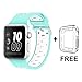 Alritz Band for Apple Watch 44mm 42mm, Silicone Sport Strap Replacement Band for Apple Watch Series 4/Series 3/Series 2/Series 1/Nike+, Free Protective Case Included (Mint White)