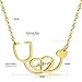 SXNK7 Stainless Steel Nurse Doctor Medical Stethoscope Bijoux Heartbeat Necklace Chain