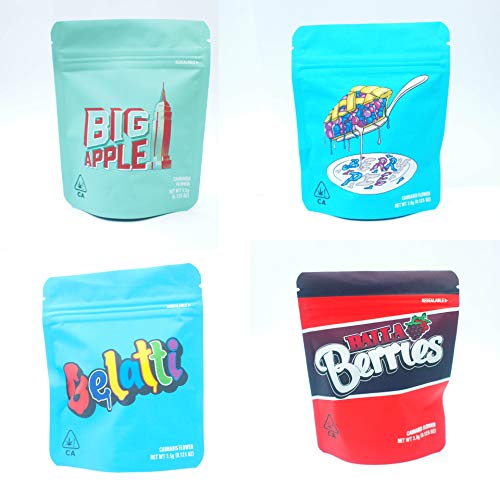 Mixed Package 100 pcs Smell Proof Mylar Bags for 3.5 gram Cookie