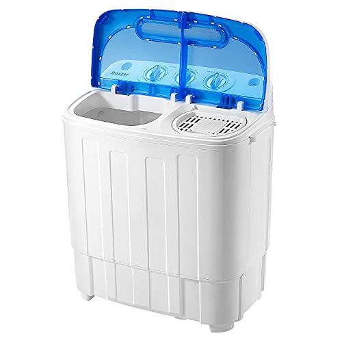 YOLENY 2IN1 Compact Mini Twin Tub Washing Machine, 16.5lbs Capacity w/Wash and Spin Cycle Combo
