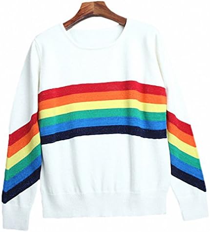 Women O Neck Knitted Sweater Striped Winter Pullover Loose Casual Long Knitwear Jumper Top Sweter Mujer WT One Size