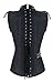 Charmian Men's Spiral Steel Boned Victorian Steampunk Gothic Retro Stripe Waistcoat Vest with Chain Black XXX-Large