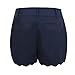 GAMISOTE Women Summer Scalloped Hem Short Casual Stretchy Shorts, Navy Blue, Medium