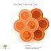 Tinydazzle Baby Food Container In Flower Shape, Seven Portions Of Cute And Perfectly Safe Silicone Canisters, Portable And Perfect For Travelling, Microwave And Dishwasher Safe, Orange