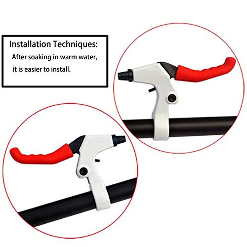 Mantain Bicycle Brake Levers Sleeve Silicone Gel Anti-Slip Brake Handle Protection Cover 1 Pair (Red) - Thumbnail 2