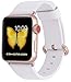 PEAK ZHANG Compatible Iwatch Band 42mm 44mm M/L Women Men Genuine Leather Replacement Strap Compatible iWatch Series 3 Gold/Series 4 Gold Aluminium,White