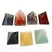 Set of 7 (Seven) Pyramid Chakra Set - Engraved Pyramid Shaped Chakra Stone - Reiki - Metaphysical - Crafting with Rock Paradise Exclusive Certificate of Authenticity (AM4B2)