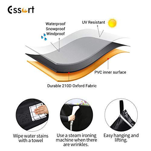ESSORT Patio Furniture Covers, 124" Outdoor Sectional Furniture Set Covers, Table Chair Sofa Winter Covers, Waterproof Snow Dust Wind Proof, Anti-UV (124"x63"x29" 210D)