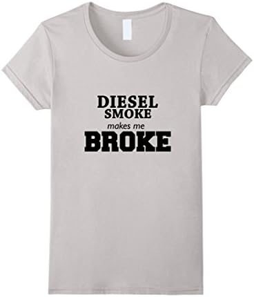 Womens Diesel Smoke Truck T-Shirt Small Silver