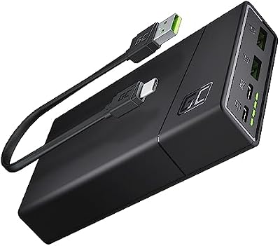 Bateria Externa GC PowerPlay20 20000mAh | 4-Puerto Power Bank con 2x USB-C 18W Power Delivery y 2x USB Quick Charge 3.0 Carga Rápida para iPhone, iPad, Samsung, Switch, Smartphone, Tablet