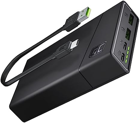 Batterie Externe GC PowerPlay20 20000mAh | 4-Port Power Bank avec 2X USB-C 18W Power Delivery et 2X USB Quick Charge 3.0 Charge Rapide pour iPhone, iPad Pro, Smartphone, Tablet et Autres