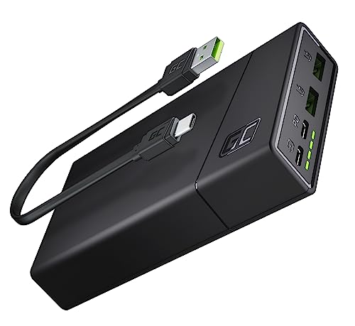 Batterie Externe GC PowerPlay20 20000mAh | 4-Port Power Bank avec 2X USB-C 18W Power Delivery et 2X USB Quick Charge 3.0 Charge Rapide pour iPhone, iPad Pro, Smartphone, Tablet et Autres
