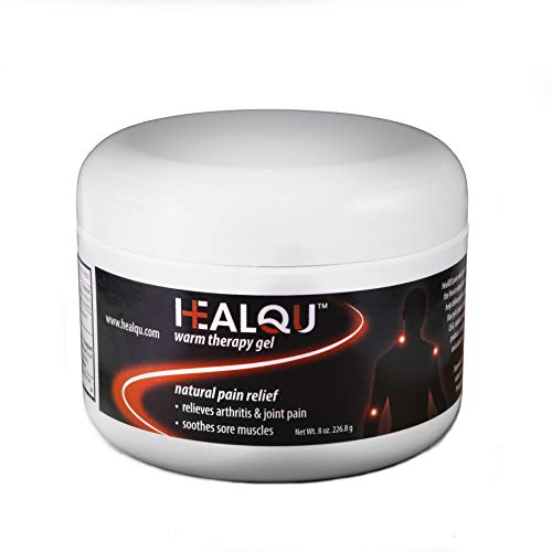 Pain Relief Gel by HealQu, 8oz Warm Therapy Natural Pain Relieving Gel for Knee, Joint & Back Pain, Long-Lasting Topical Pain Reliever.