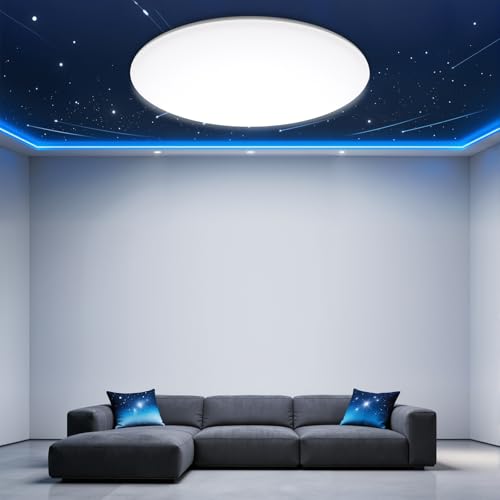 Swoieltr LED Ceiling Lamp 24W 2800 Lumens Waterproof IP54 6500K Ultra Thin Ceiling Lamp Suitable for Bathrooms, Living Rooms, Kitchens, Bedrooms and Offices.