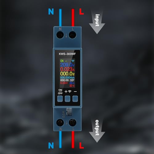 Electric Energy Meter Wifi 40A Single Phase AC 85-290V Voltage and Current Measurement with Over Temperature and Overcurrent Protection KWS-303WF