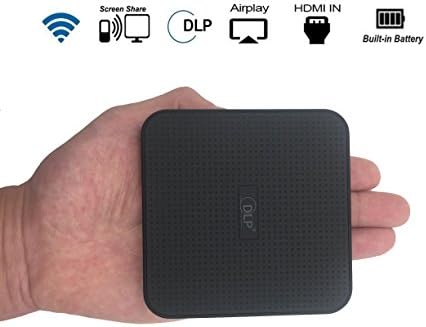 Mini Projector Pocket DLP Projector Multimedia Home Theater Video Support 1080P HDMI USB for Apple and Android, Laptop Game IPhone Android Smartphone with HDMI equipment, Built-in Speakers, Black