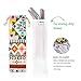Teivio Set of 16 Stainless Steel Straws with Carry Bag, FDA-Approved Drinking Metal Reusable Straws with Cleaning Brush and Silicone Tips and case for 30 Oz - Multicolor, Rainbow