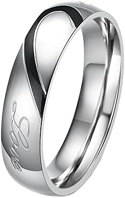 UM Jewelry Love Couples Rings Stainless Steel Him and Her Matching Heart Puzzle Rings Comfort Fit