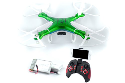 QCopter-Drone-Quadcopter-Metallic-Drones-With-HD-FPV-WiFi-Camera-Bonus-Battery-Crash-Kit-Incl-Green