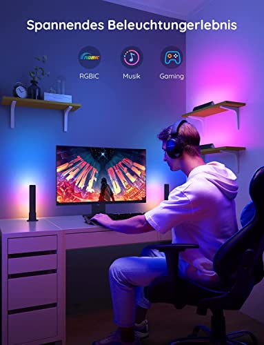 Govee Flow Plus Smart Lightbar, Gaming Lamp, Works with Alexa and Google Assistant, RGBICWW, WiFi, LED, TV Backlight Sync with Music, LED Ambient Light for Gaming, PC, TV