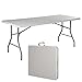 Goplus 6' Folding Table Portable Plastic Picnic Table with Rounded Corners Indoor Outdoor Party Dining Camp Tables