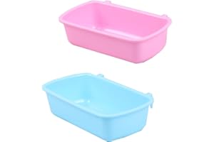PETALL Small Animal Feeder Bowl Basic Dish Covenient Hanging Cups - 2 Pack Bath Food Water Bowls for Birds Hamsters Mice Rats Small Pets