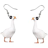 Funny Cute Goose Drop Earrings Novelty Quirky Lovely Animals Dangle Earrings Farm Pet Jewelry for Women